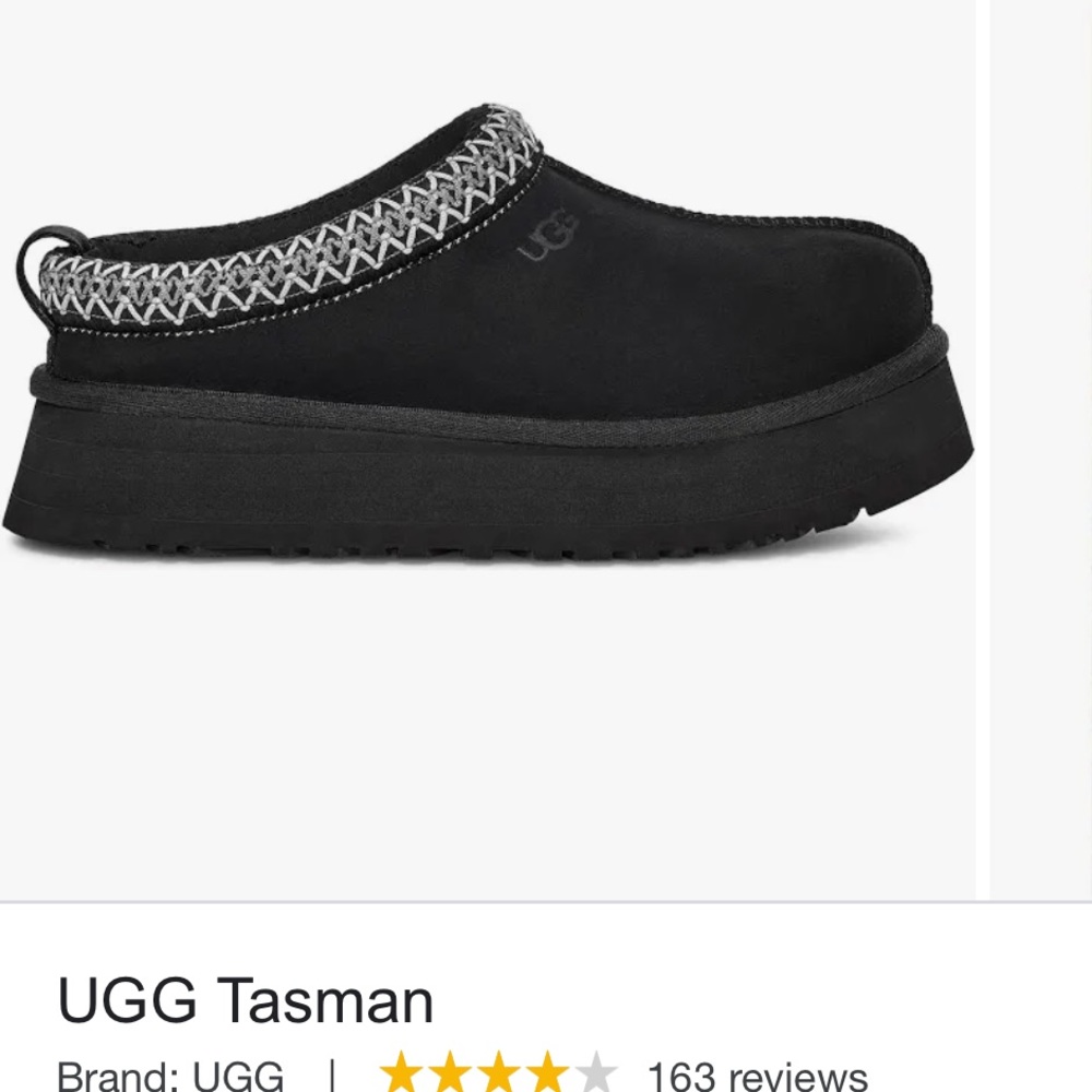 UGG black tasman slippers size womens 7
